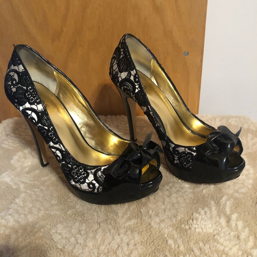 M.P.S Lace Bow Heels